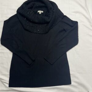 New York & Company Elegant Cowl Black Knitwear